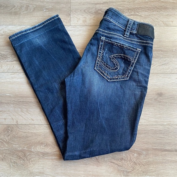 Silver Jeans Suki Mid Straight 32/32 dark wash denim - Picture 1 of 8